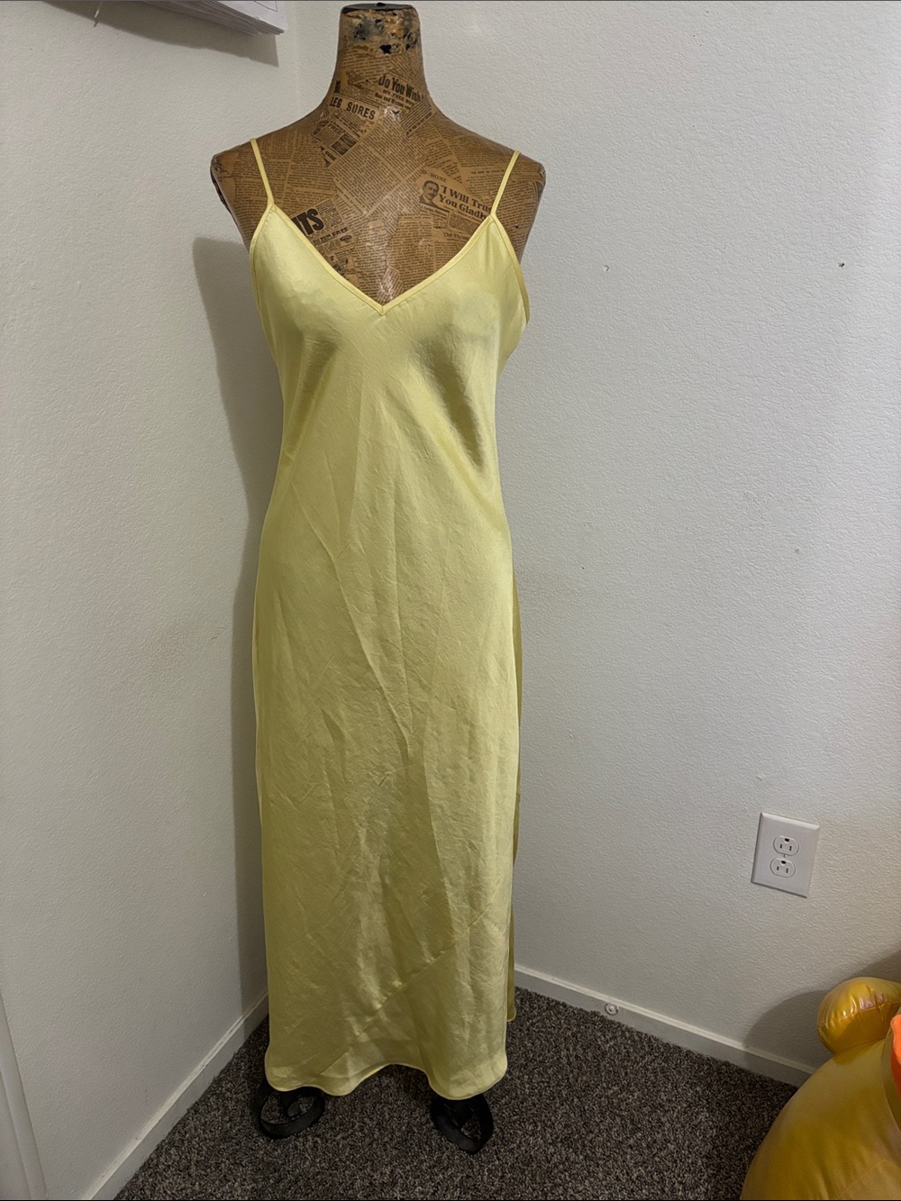 Wilfred slip dress midi yellow Small Pen Mark M casual boho minimalist whimsy